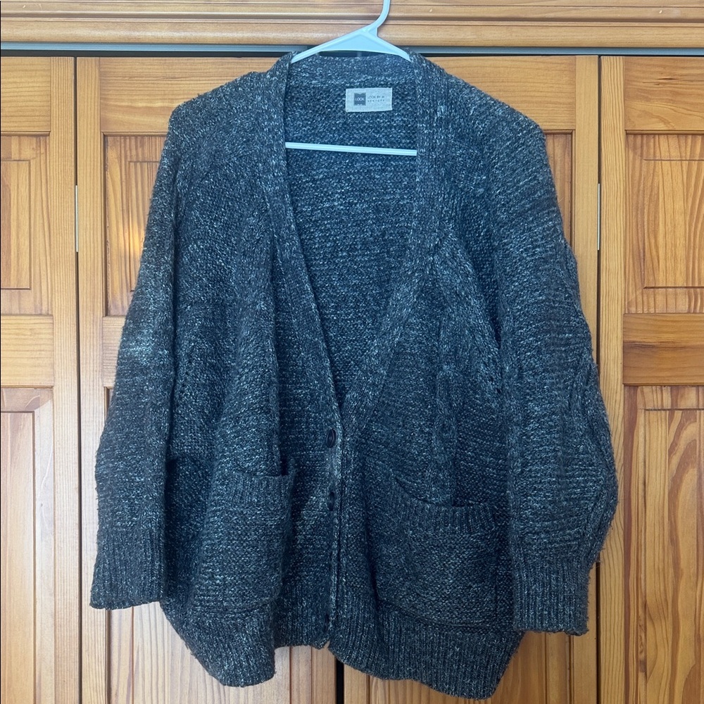 Cozy Knit Cardigan Sweater in Charcoal